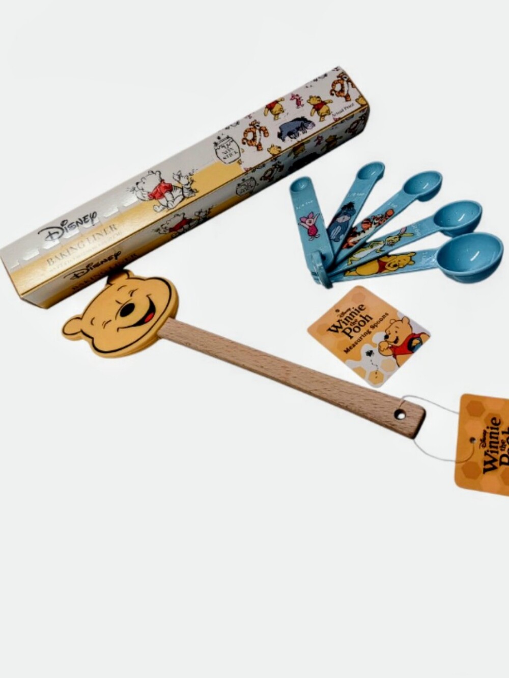 Winnie the Pooh Baking Essentials. Spatula, Measuring Spoons and Baking Liner.